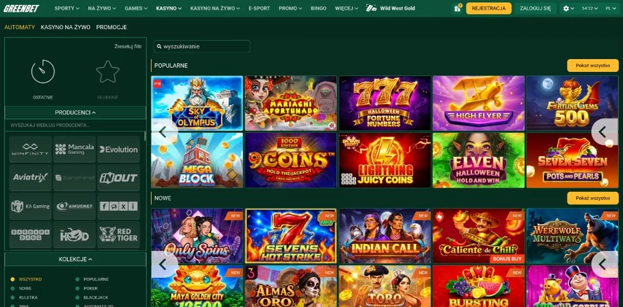 Lobby automatów: popularne i nowe sloty, filtry producentów i kolekcji